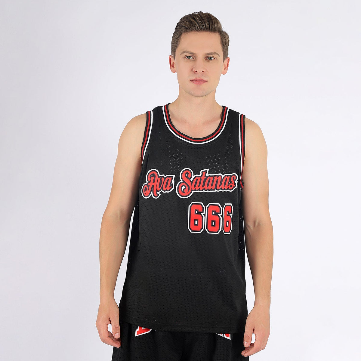 Custom Basketball Jersey - Black Red-White Throwback - Style Black0281