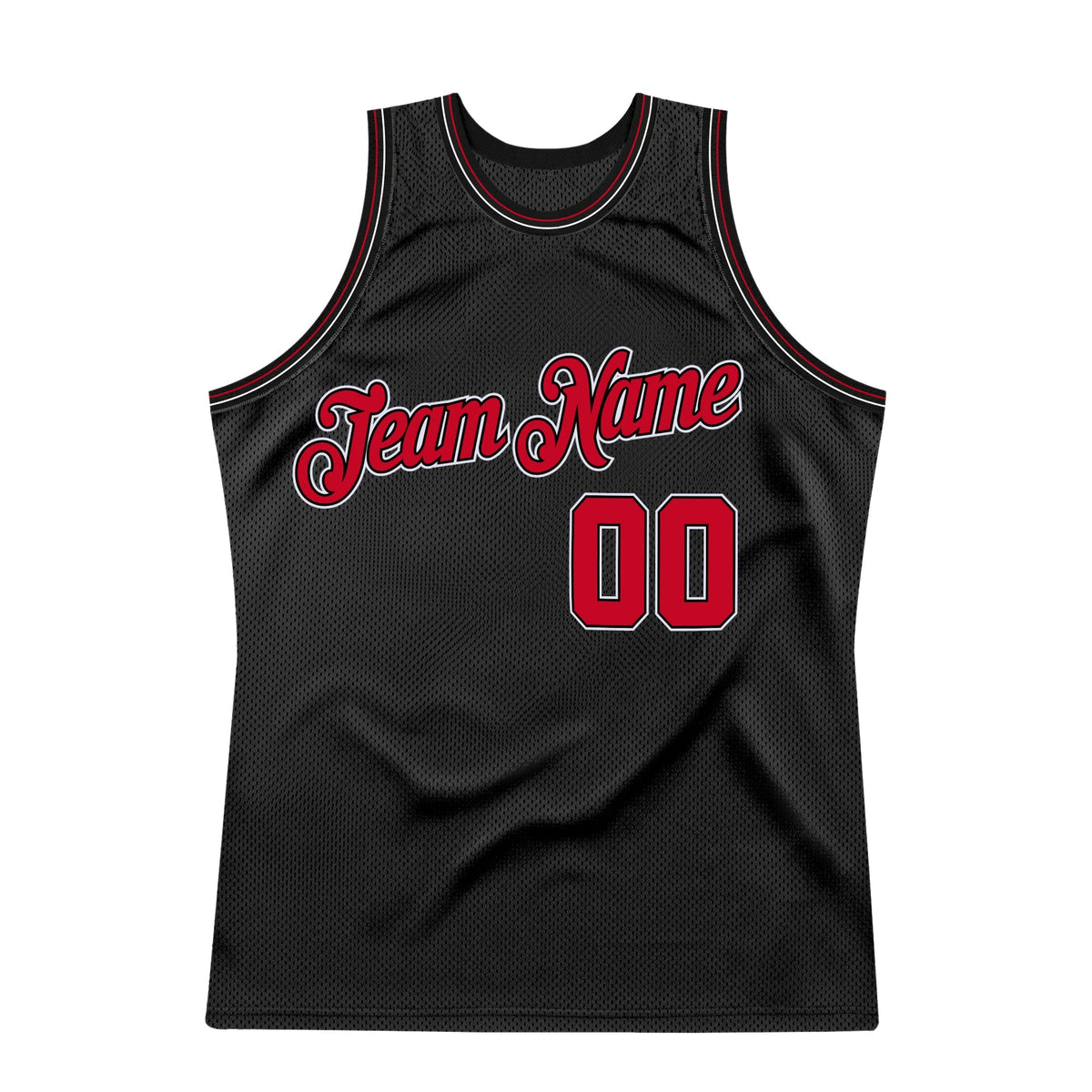 Custom Basketball Jersey - Black Red-White Throwback - Style Black0281
