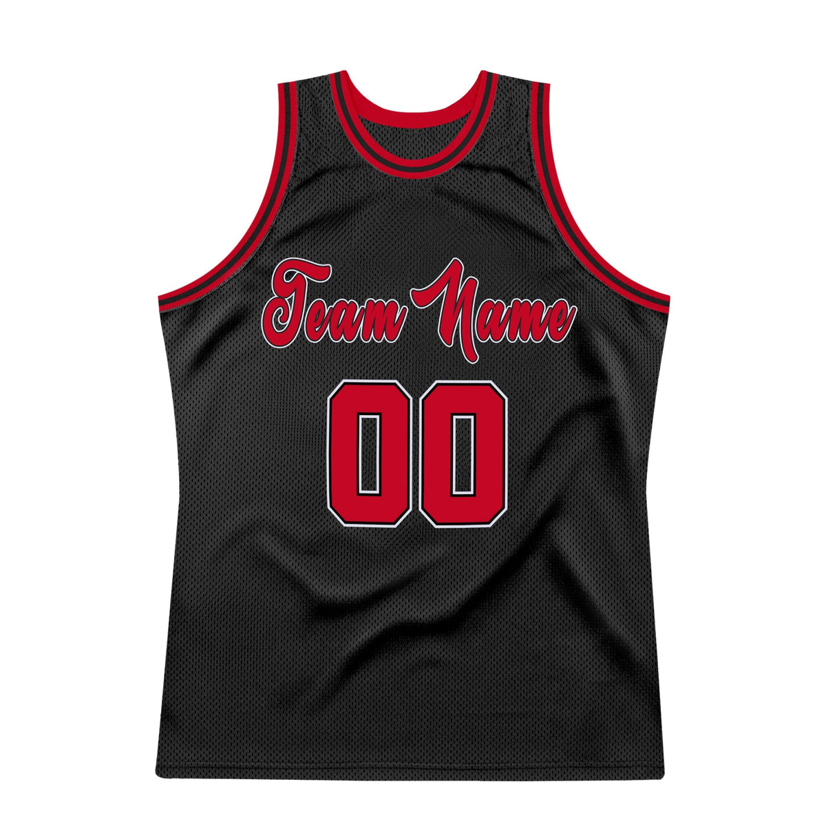 Custom Basketball Jersey - Black Red-White Throwback - Style Black0282