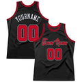 Custom Basketball Jersey - Black Red-White Throwback - Style Black0282