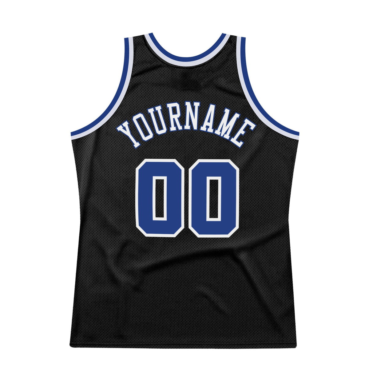 Custom Basketball Jersey - Black Royal-White Throwback - Style Black0287