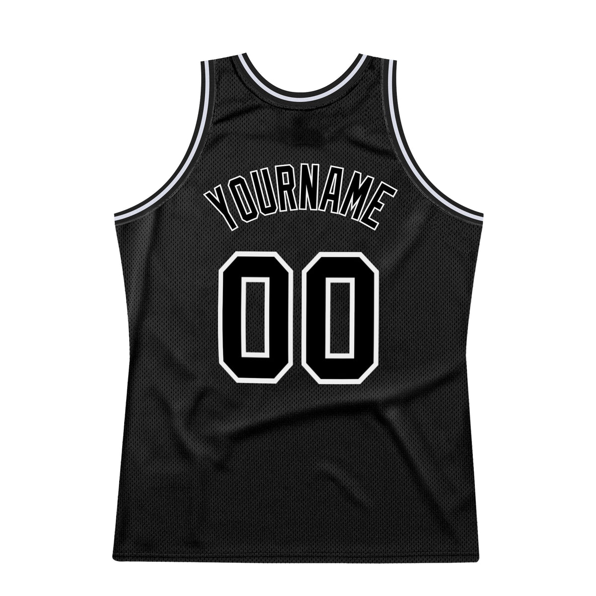 Custom Basketball Jersey - Black Black-White Throwback - Style Black0288