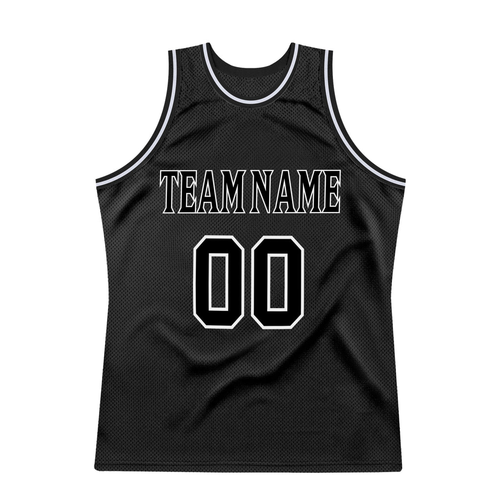 Custom Basketball Jersey - Black Black-White Throwback - Style Black0288