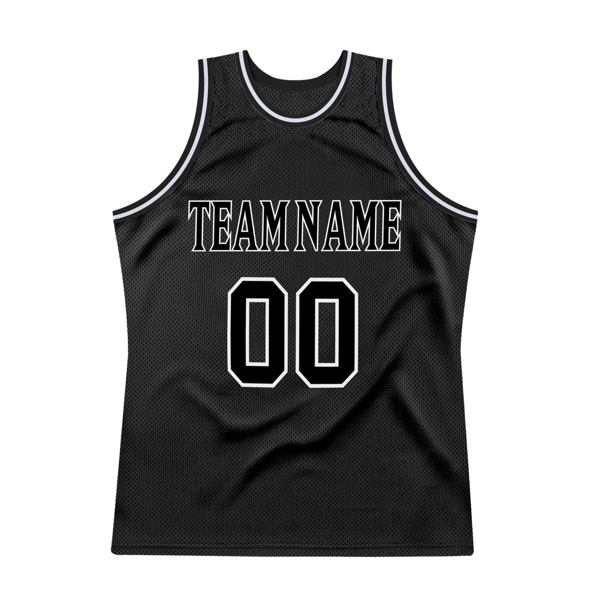 Custom Basketball Jersey - Black Black-White Throwback - Style Black0288