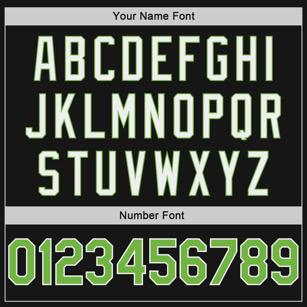 Custom Basketball Jersey - Black Neon Green-White Throwback - Style Black0289