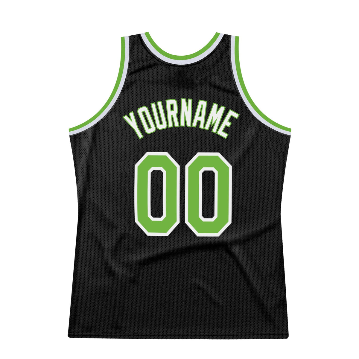 Custom Basketball Jersey - Black Neon Green-White Throwback - Style Black0289