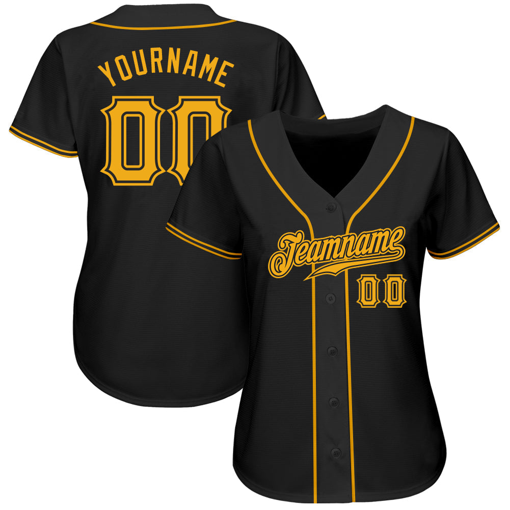 Custom Baseball Jersey - Black Gold