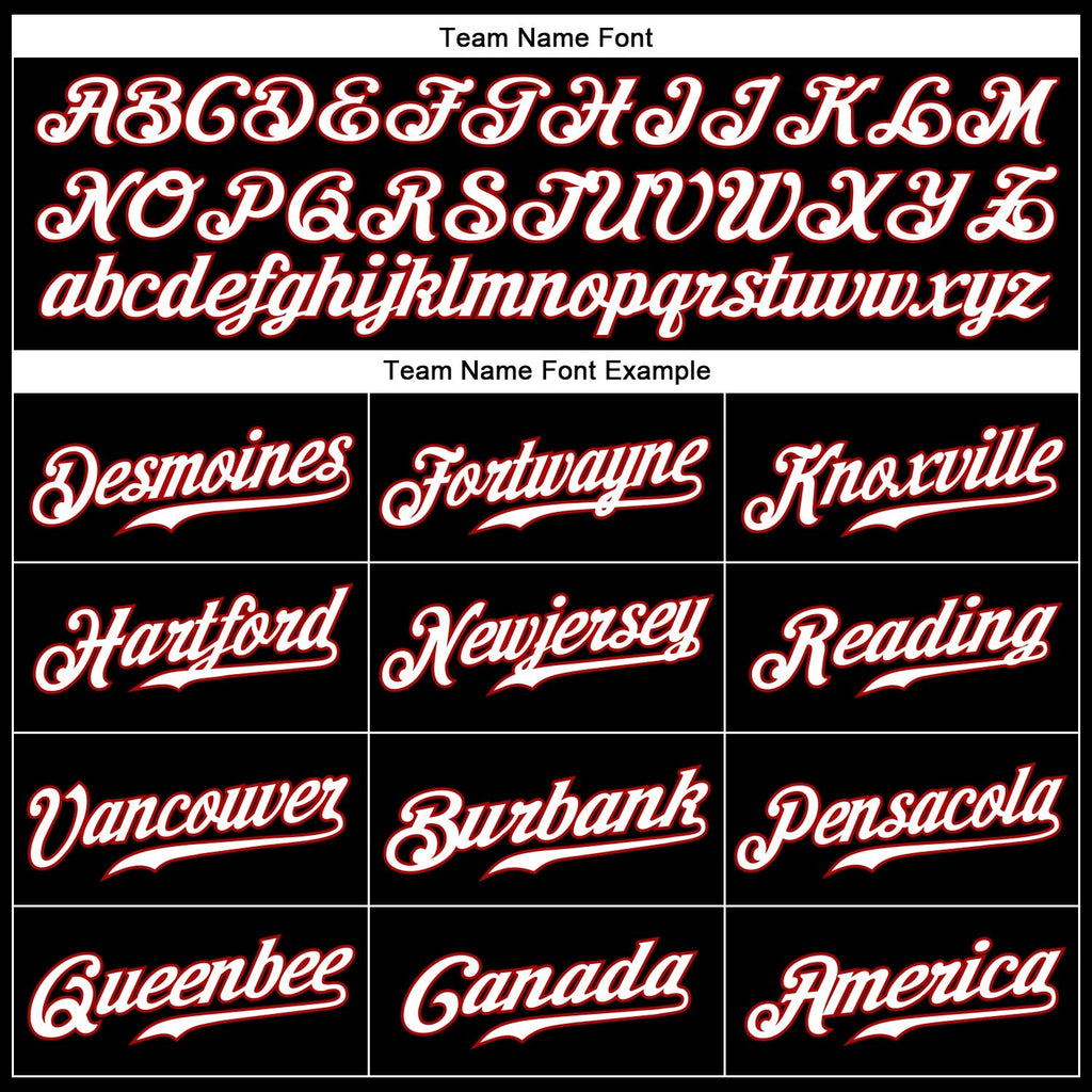 Custom Baseball Jersey - Black White Pinstripe White-Red