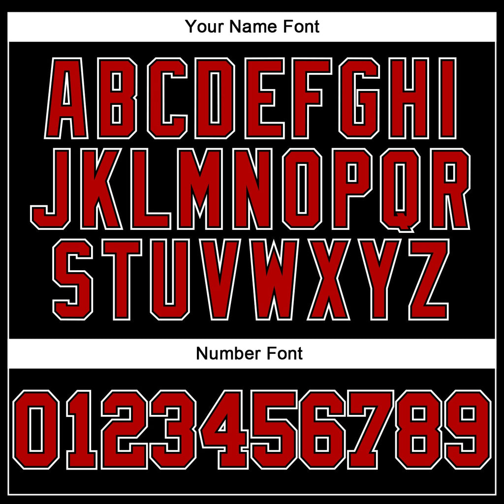Custom Baseball Jersey - Black Red Pinstripe Red-White - Style Black0377