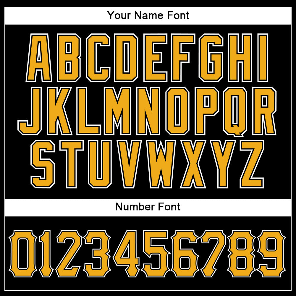 Custom Baseball Jersey - Black Gold Pinstripe Gold-White
