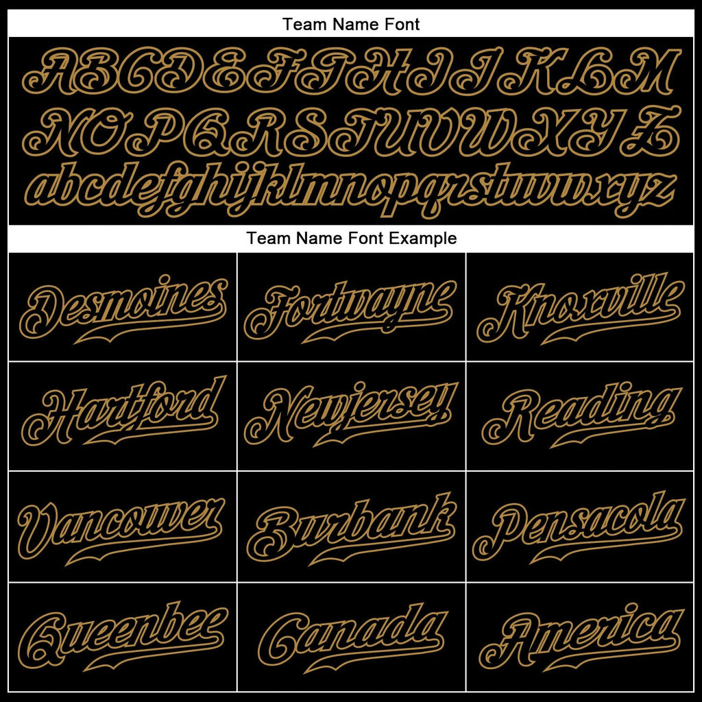 Custom Baseball Jersey - Black Old Gold Pinstripe Black