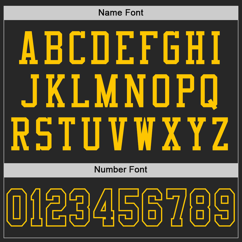 Custom Football Jersey - Black Black-Gold Mesh Throwback