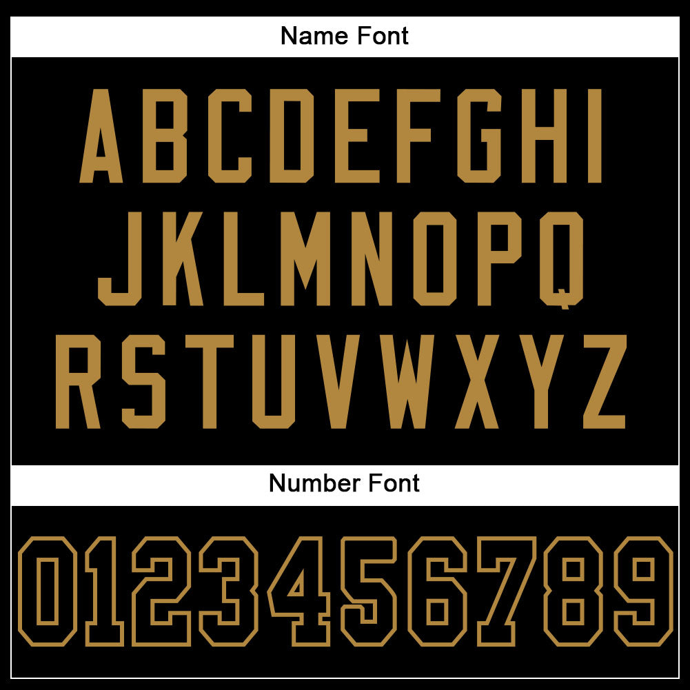 Custom Football Jersey - Black Black-Old Gold Mesh