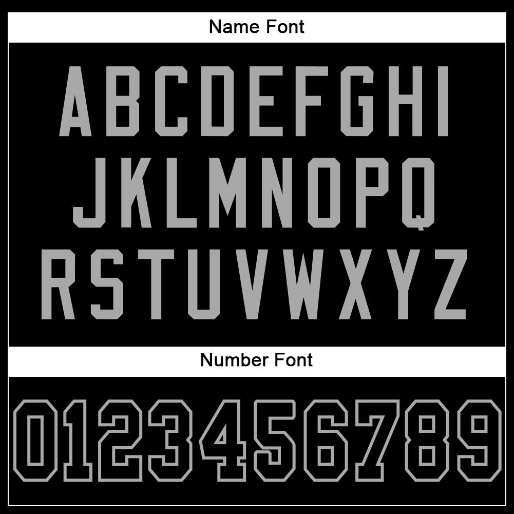 Custom Football Jersey - Black Black-Gray Mesh