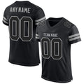 Custom Football Jersey - Black Black-Gray Mesh