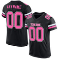 Custom Football Jersey - Black Pink-White Mesh