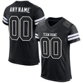Custom Football Jersey - Black Black-White Mesh