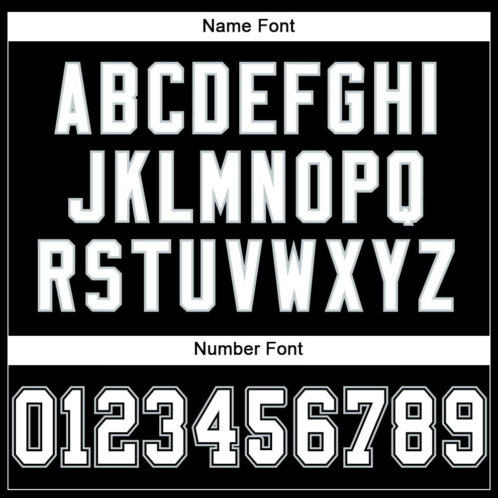 Custom Football Jersey - Black White-Silver Mesh - Style Black0526