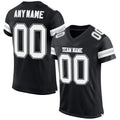 Custom Football Jersey - Black White-Silver Mesh - Style Black0526