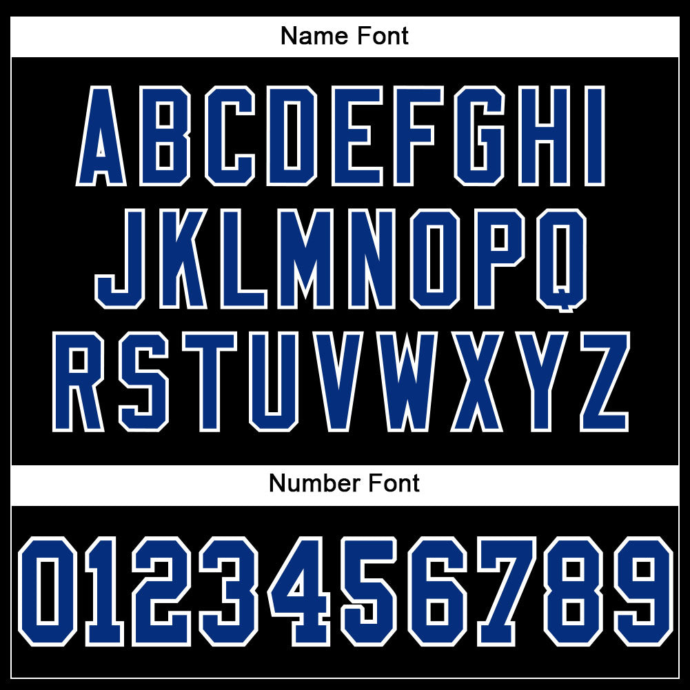 Custom Football Jersey - Black Royal-White Mesh