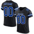 Custom Football Jersey - Black Royal-White Mesh