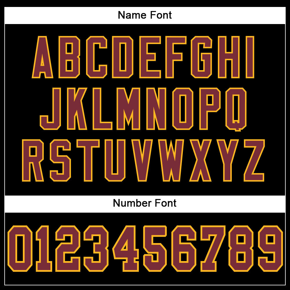 Custom Football Jersey - Black Burgundy-Gold Mesh