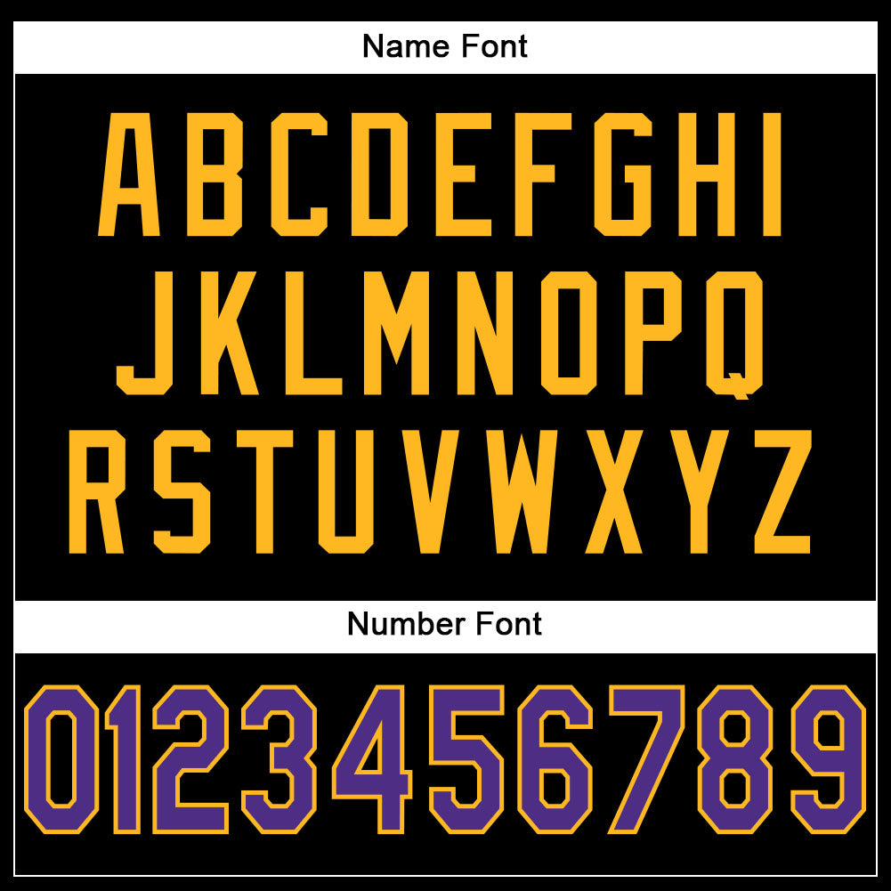 Custom Football Jersey - Black Purple-Gold Mesh