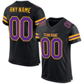Custom Football Jersey - Black Purple-Gold Mesh
