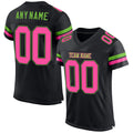 Custom Football Jersey - Black Pink-Neon Green Mesh