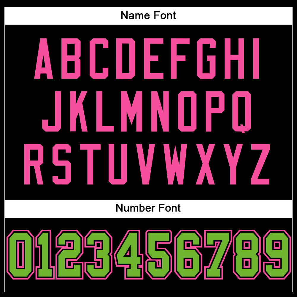 Custom Football Jersey - Black Neon Green-Pink Mesh