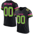 Custom Football Jersey - Black Neon Green-Pink Mesh