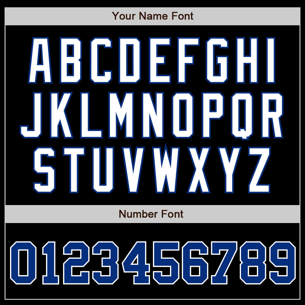 Custom Baseball Jersey - Black Royal-White - Style Black0928
