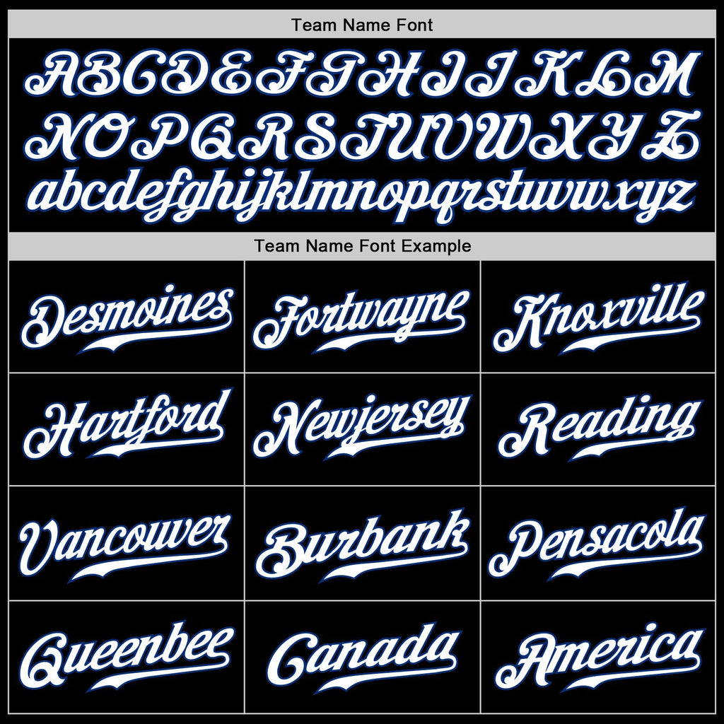 Custom Baseball Jersey - Black Royal-White - Style Black0928