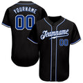 Custom Baseball Jersey - Black Royal-White - Style Black0928