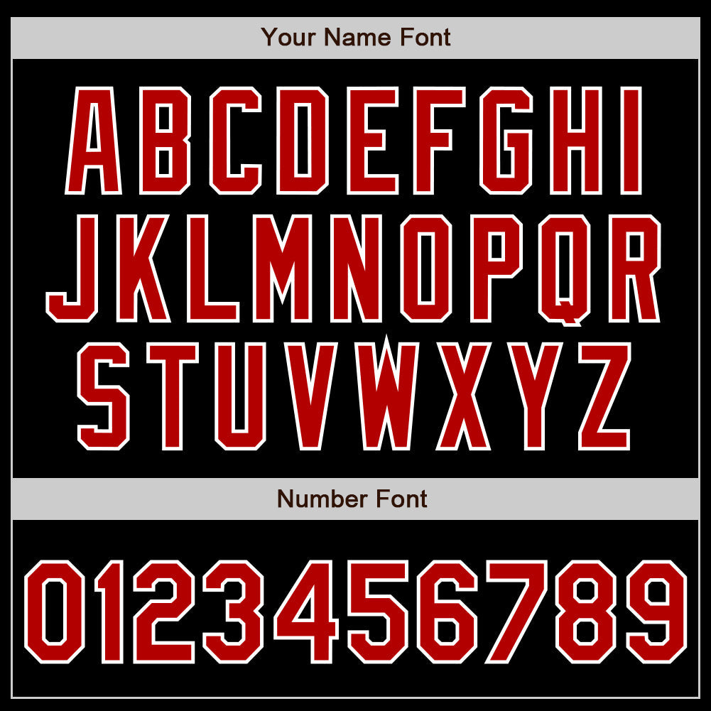 Custom Baseball Jersey - Black Red-White - Style Black0936