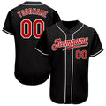 Custom Baseball Jersey - Black Red-White - Style Black0936