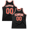 Custom Basketball Jersey - Black Orange-White Throwback