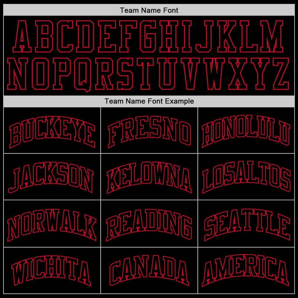 Custom Basketball Jersey - Black Black-Red Throwback