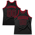 Custom Basketball Jersey - Black Black-Red Throwback