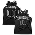 Custom Basketball Jersey - Black Black-White Throwback - Style Black0979
