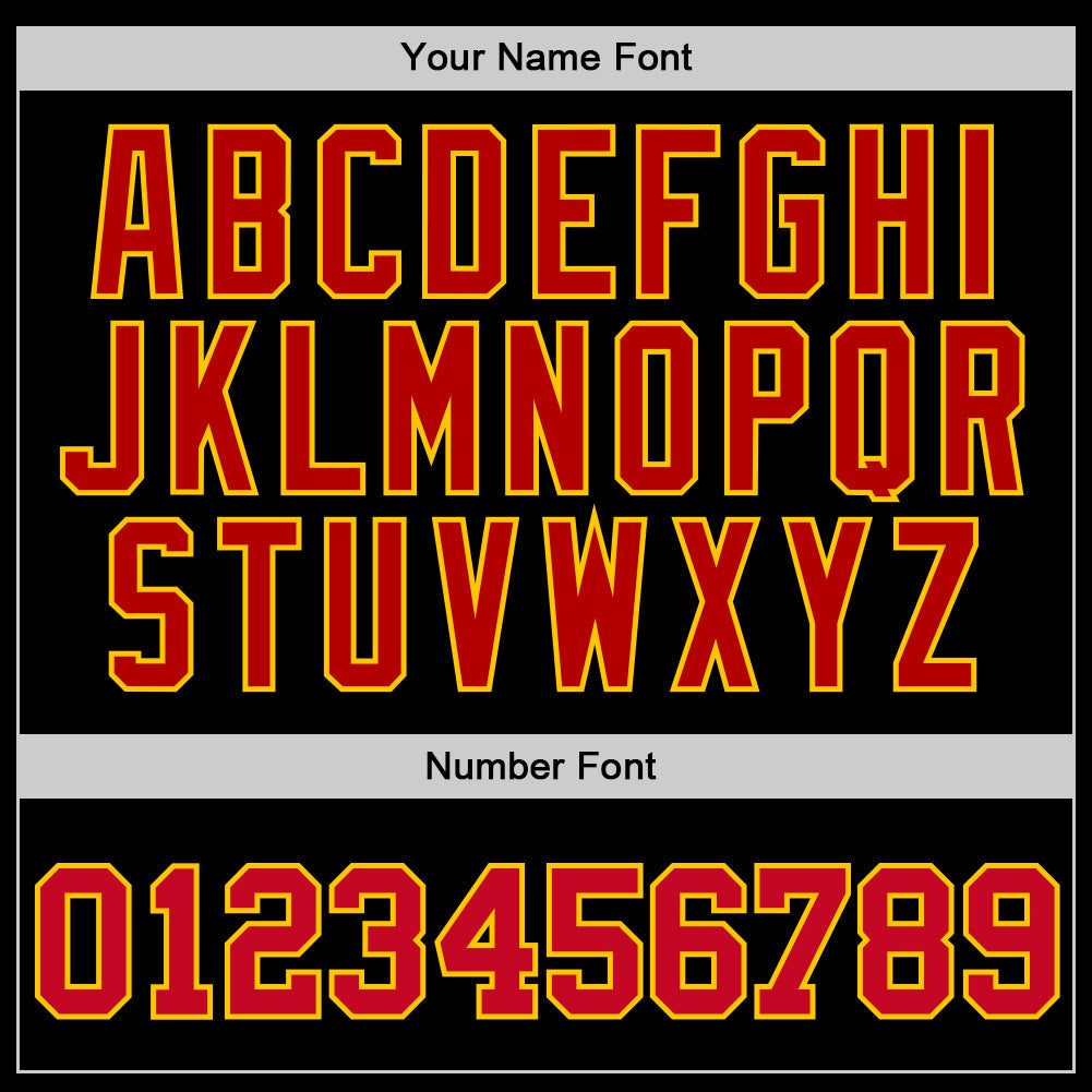 Custom Basketball Jersey - Black Red-Gold Throwback