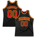 Custom Basketball Jersey - Black Red-Gold Throwback