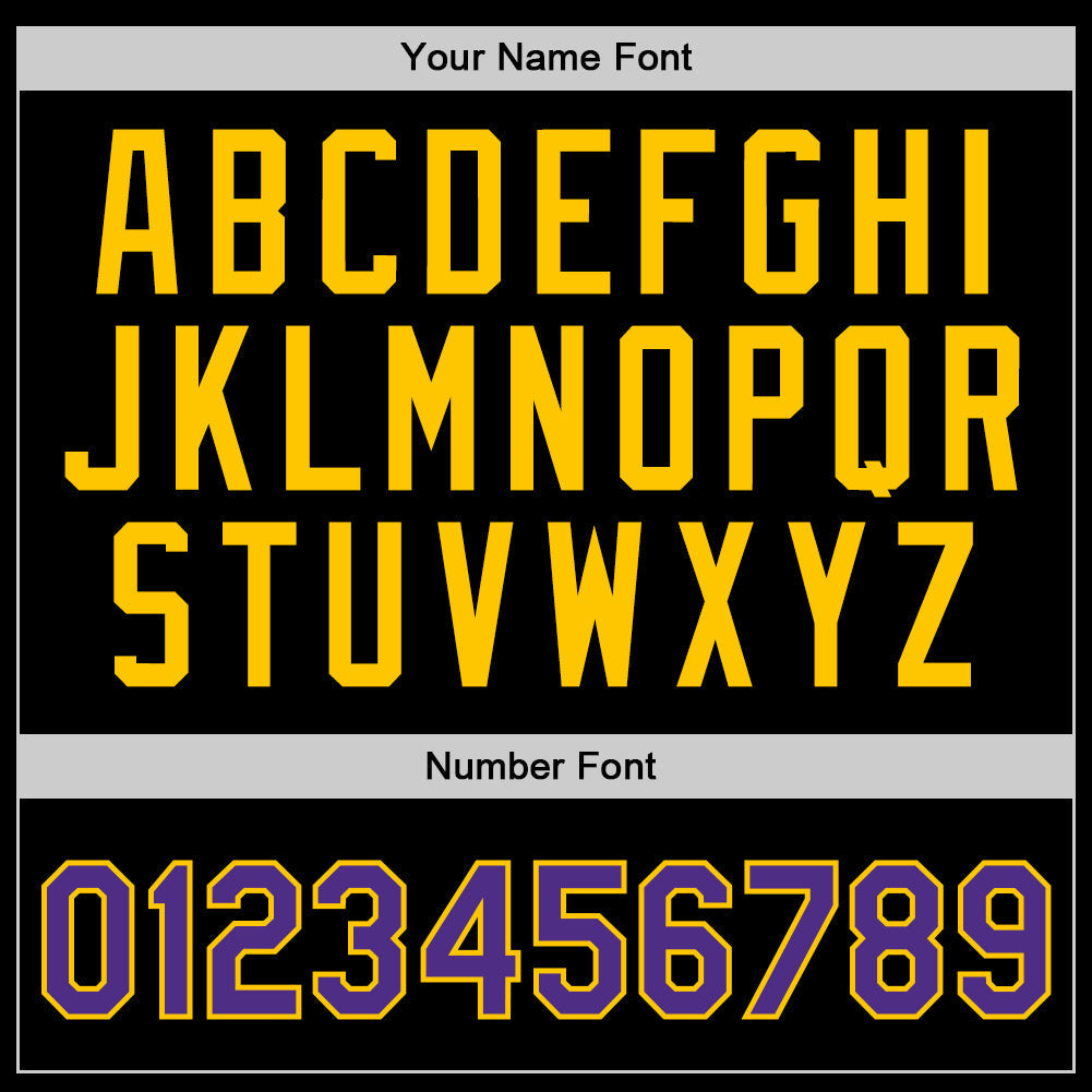 Custom Basketball Jersey - Black Purple-Gold Throwback