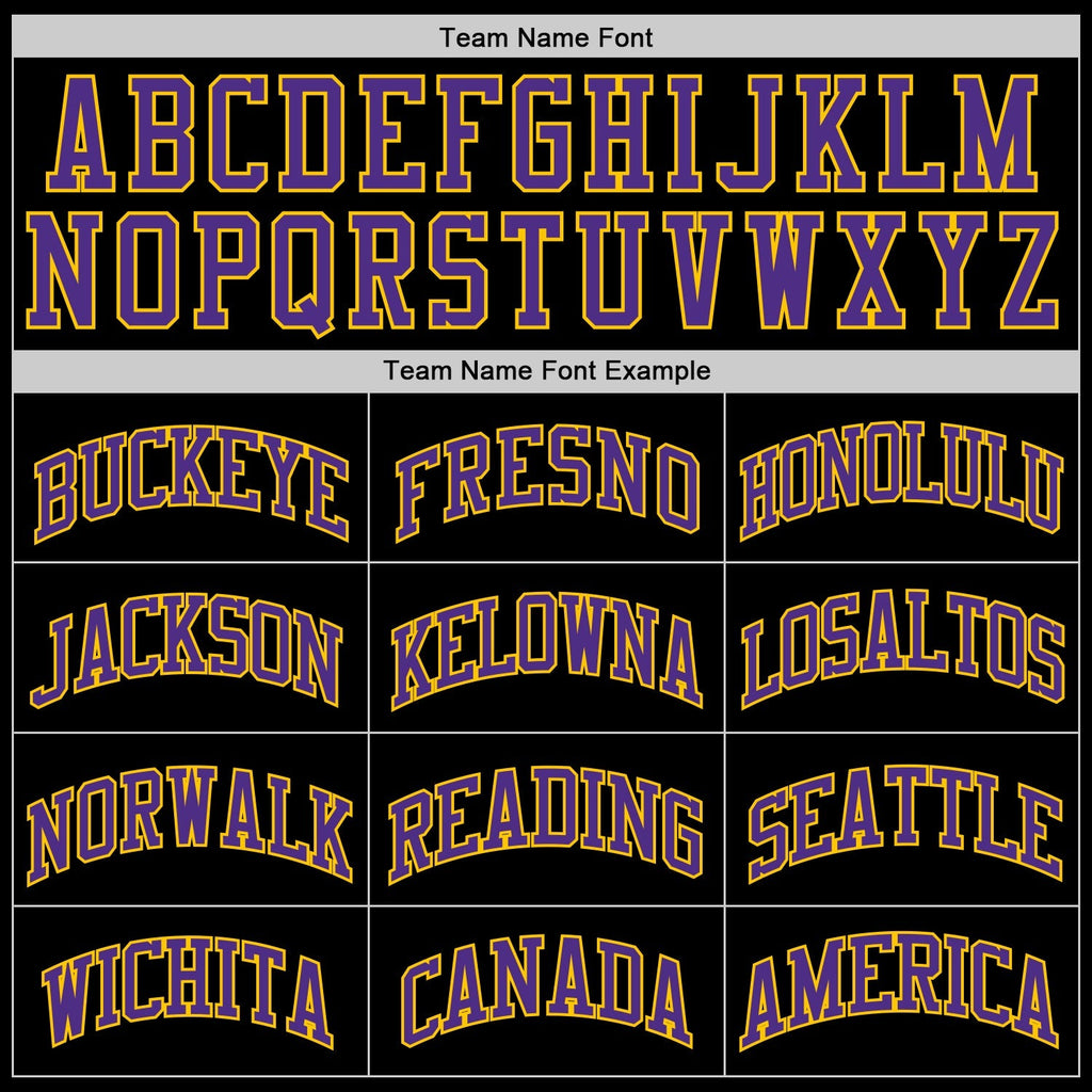 Custom Basketball Jersey - Black Purple-Gold Throwback