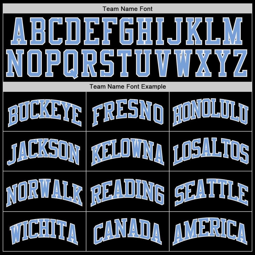 Custom Basketball Jersey - Black Light Blue-White Throwback