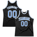 Custom Basketball Jersey - Black Light Blue-White Throwback
