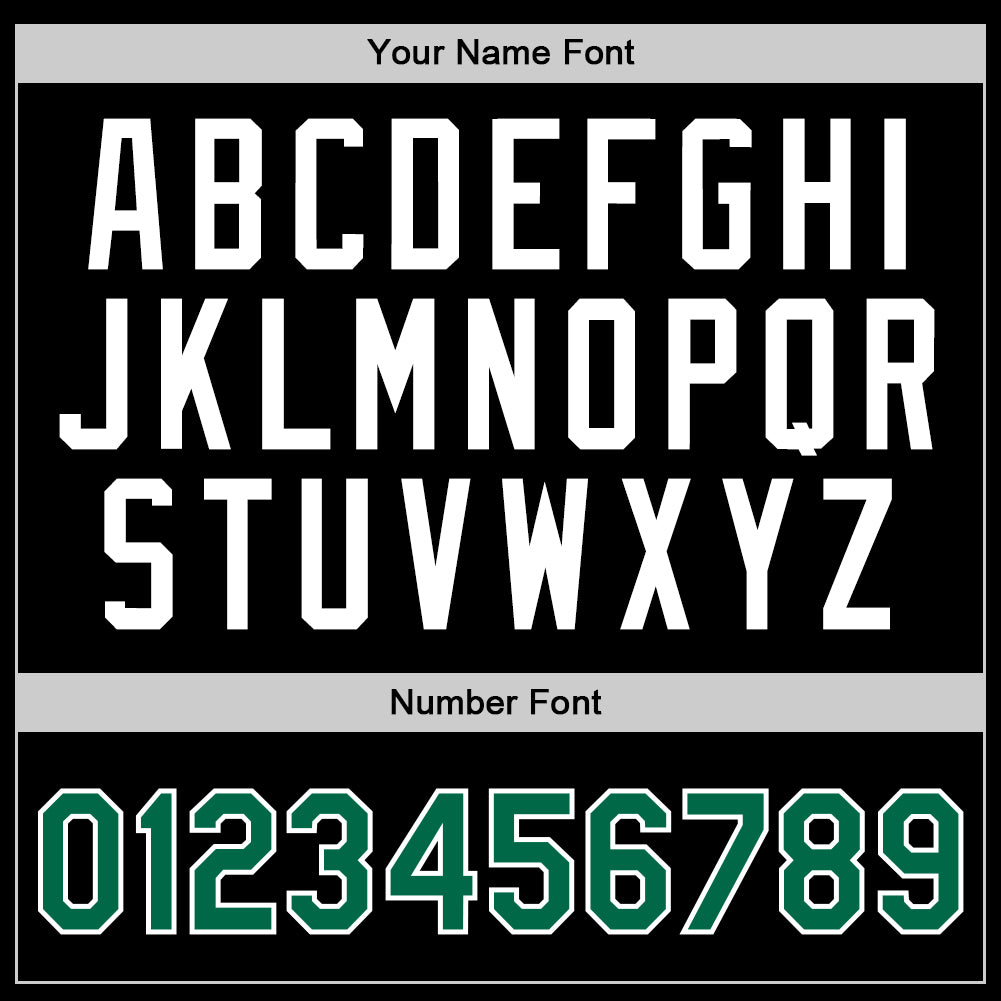Custom Basketball Jersey - Black Kelly Green-White Throwback