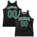 Custom Basketball Jersey - Black Kelly Green-White Throwback