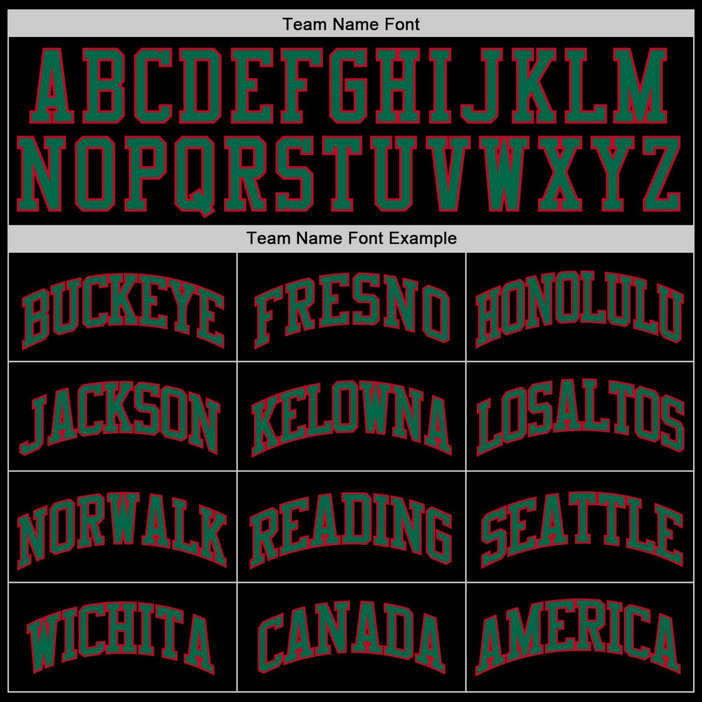 Custom Basketball Jersey - Black Kelly Green-Red Throwback