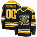 Custom Hockey Jersey - Black Gold-White - Style Black1034
